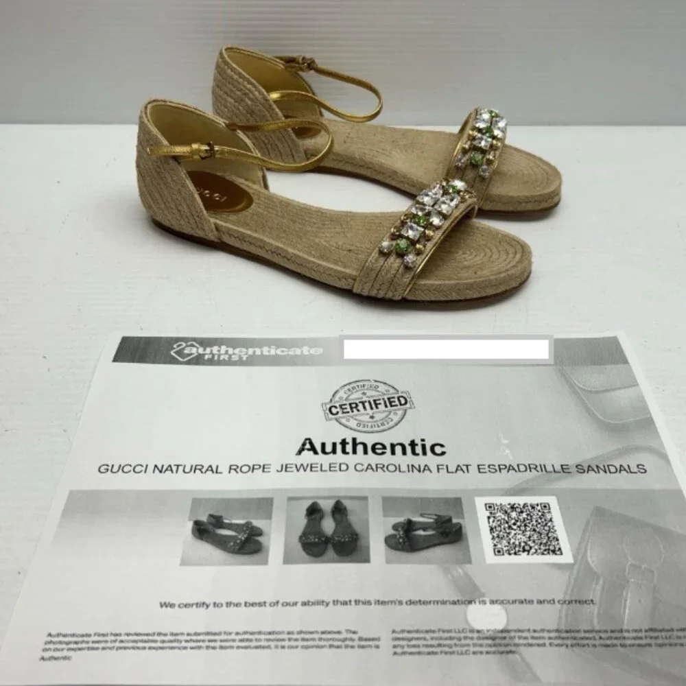 AUTHENTIC Gucci Carolina Espadrilles Sandals